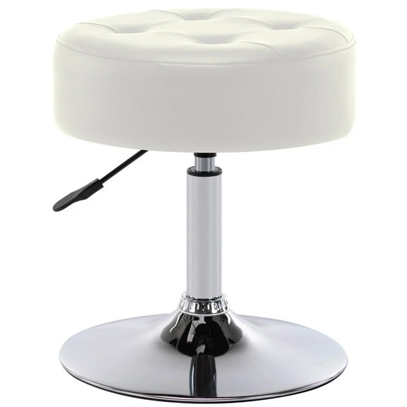 Duhome Modern Vanity Stool PU Leather Swivel Vanity Chair, Adjustable Height with Chrome Base White
