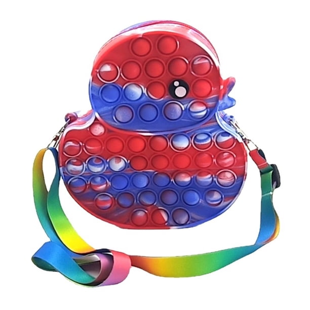 Bolsa De Mensajero De Pato Con Burbujas De Empuje, Juguete De Descompresión De Silicona Portátil, Bolsa Cruzada De Burbujas De Extrusión, Maravilloso Regalo Para Los Mejores Amigos Scienceny AP007946-02