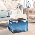 thumbnail image 5 of Foldable Fabric Storage Bin With Handle Collapsible Basket Box Storage With Lid Organizer Starry Night Sky, 5 of 7