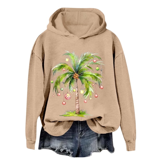 WILLBEST Sudadera Oversize para Mujer con Estampado Navideño, Sudadera con Capucha, Tops con Capucha, Estampados Bonitos, Ligera, Estilo Pullover XX-Grande