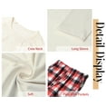 thumbnail image 3 of Fantaslook Christmas Pajamas Sets for Family Long Sleeve Tops and Plaid Pants Holiday Couples Lounge Sets Casual Festival Outfits, 3 of 8