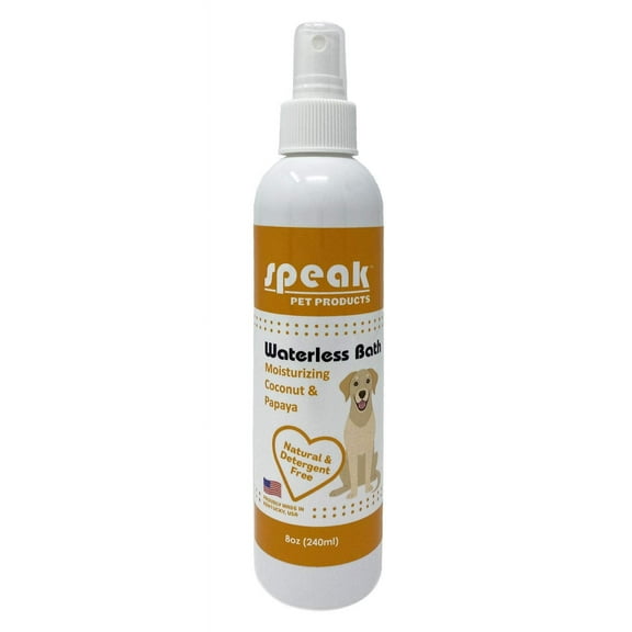 Speak Pet Products Natural Waterless Bath Spray, Moisturizing Coconut Papaya, for Dogs, 8oz