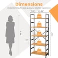 thumbnail image 5 of CONCETTA Bookshelf, 5-Tier Small Industrial Storage Shelf & Shelves, Metal Bookcase for Home Office, Living Room, Wood, 5 of 8