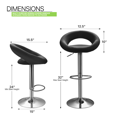 Magshion Swivel Modern Bar Stool Set of 2, Adjustable Faux Leather