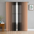thumbnail image 3 of LightSalmon Black Ombre Semi Sheer Curtains 108 Inch Length 2 Panels Set, Modern Gradient Abstract Art Sheer Kitchen Curtain Privacy Voile Window Curtain for Living Room Bedroom Rod Pocket Drapes, 3 of 7