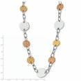 thumbnail image 3 of Collier Pendentif Breloque Perle Station en Acier Inoxydable Rose Jaune Cercle 26,5 Pouces, 3 of 7