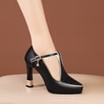 thumbnail image 3 of Women's Chunky Heels, Pointy Toe Ankle Strap, Closed Toe Dress Shoes for Party shoes, 3 of 13