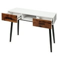 thumbnail image 3 of Patiojoy 42" Industrial Console Table with 2 Drawers & Middle Open Shelf Narrow Accent Side Table for Entryway, 3 of 7