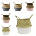 thumbnail image 3 of Wickerwork Rattan Storage Basket Foldable Hanging Flower Pot Planter Woven Dirty Laundry Basket Storage Basket Home Decor, 3 of 6