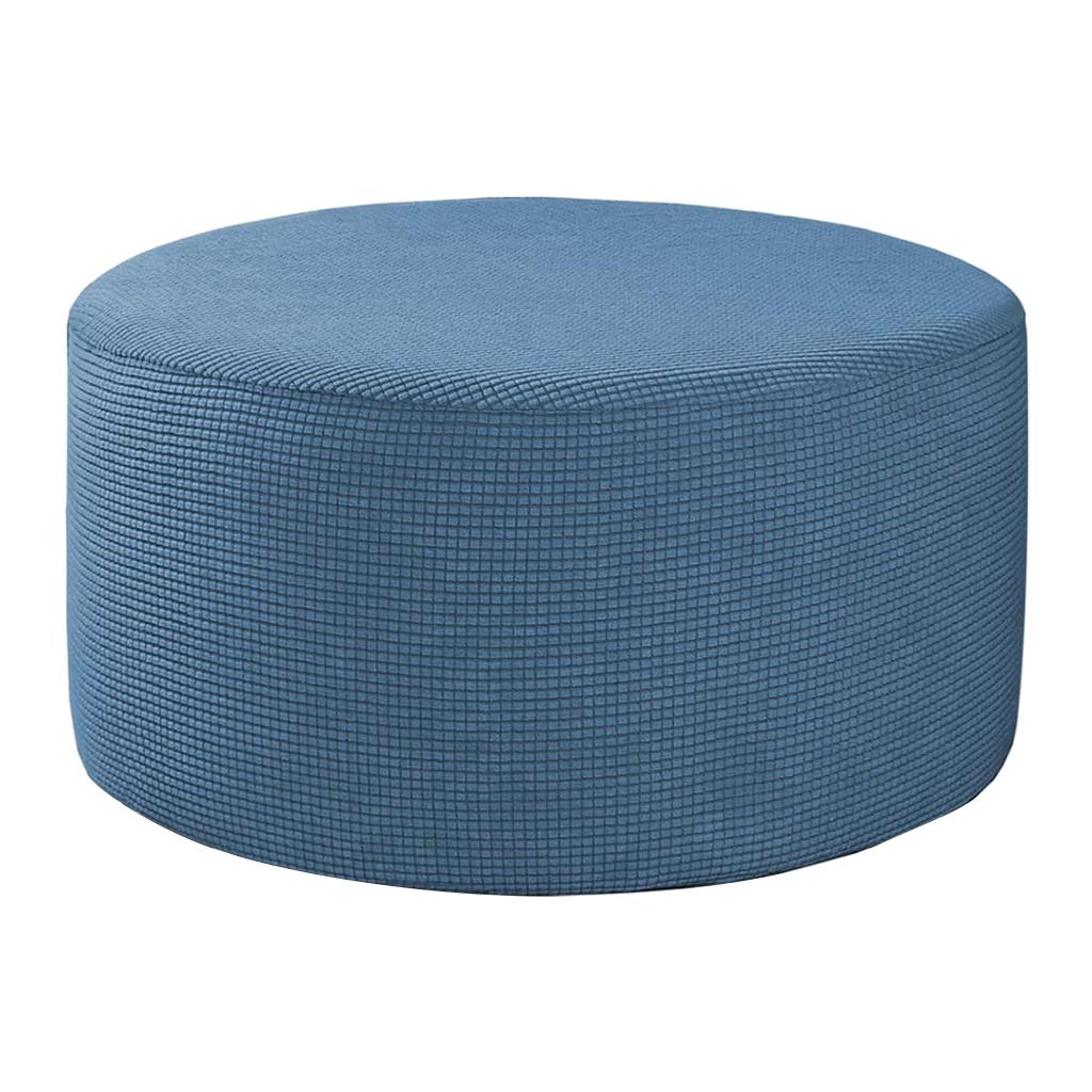 Small Round Ottoman Slipcover Footstool Footrest Cover Removable Living Room - Blue, 48-55cm 13Blue - image 2 of 8