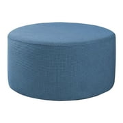 Stretch Ottoman Covers Round Removable Footstool Covers Storage Ottoman Gray