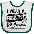 thumbnail image 3 of Inktastic Grandma Lung Cancer Ribbon Boys or Girls Baby Bib, 3 of 4