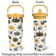 thumbnail image 3 of Fall Tumbler with Handle and Straw Autumn Buffalo Plaid Pumpkin Tumbler Insulated Stainless Steel Cup Coffee Travel Mug Fall Gifts Decor-30 oz(1PCS), 3 of 6