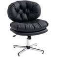 thumbnail image 1 of Armless Black Office Chair | Adjustable Height Task Chair for Home & Study - 25.6" x 25.6", 1 of 7
