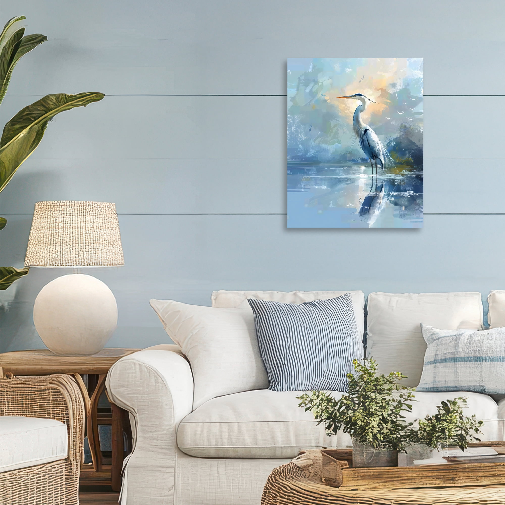 Stupell Industries Tranquil Heron with Dawn Glow Canvas Wall Art, design by Creative Studio
