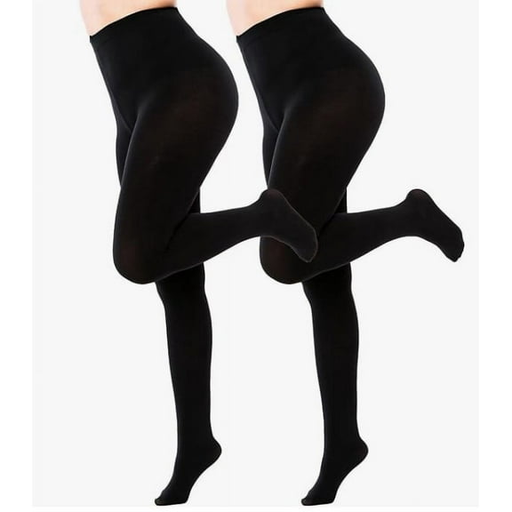 2pk Cece Lady's Fashion Black Tights (medium) - Winter Tights