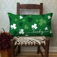 thumbnail image 4 of St Patricks Day Pillow Covers 12x20 Lucky Clover Shamrock Lumbar Pillow Cover Decorations Farmhouse Outdoor for Home Decor, 4 of 6