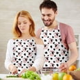 thumbnail image 3 of White Cow Bow Pattern Apron-Garden Aprons for Women with Pockets-Cotton Linen Waterproof Kitchen Cooking Gardening Aprons Adjustable for Kitchen,Cooking,BBQ and Salon 33x27 Inch, 3 of 7