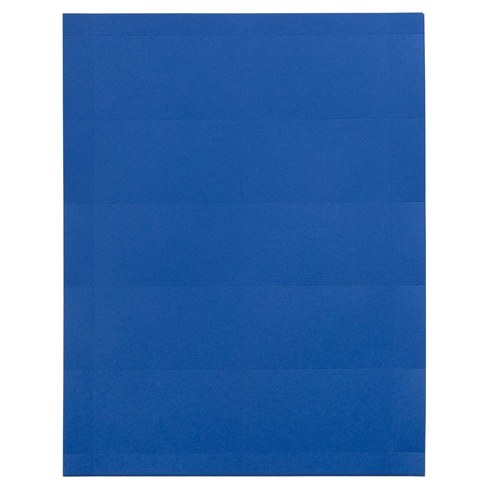 JAM Paper Printable Business Cards - 3 1/2 x 2 - Presidential Blue - 100/Pack