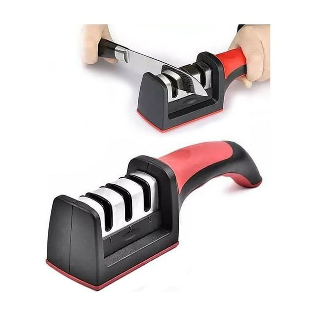 Afilador de cuchillos manual 3 en 1 de acero tungsteno