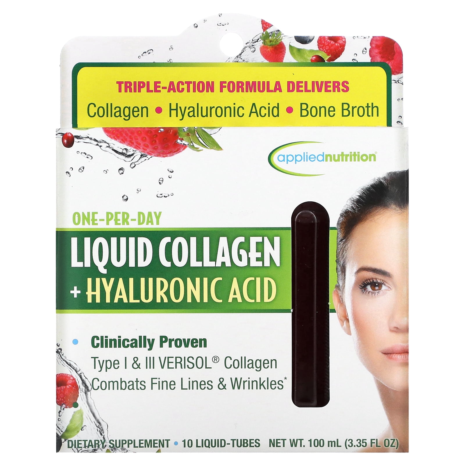 Applied Nutrition, Liquid Collagen + Hyaluronic Acid, 10 LiquidTubes, 3.35 fl oz (100 ml