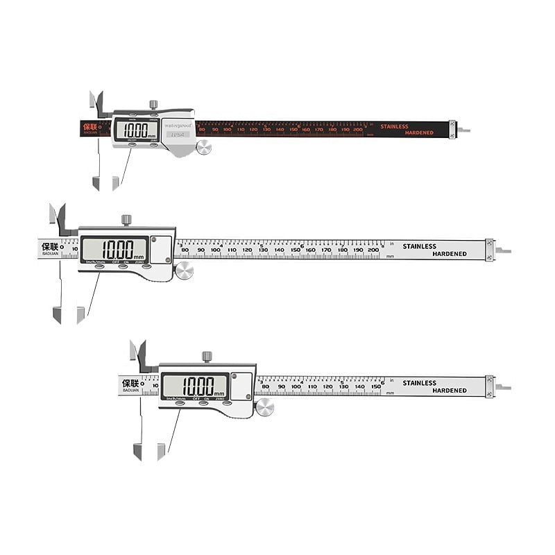 150/200mm Digital Vernier Caliper Stainless Steel Micrometer Measuring Tool Depth Ruler Messschieber Paquimetro