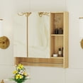 thumbnail image 5 of Rugerasy Lighted Glass Curio Display Cabinet with LED Lights, Light Oak Veneer, 5 of 9