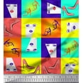 thumbnail image 1 of Soimoi Crepe Silk Fabric Women Face & High Heels Fashion Fabric Prints by Yard 42 Inch Wide, 1 of 1