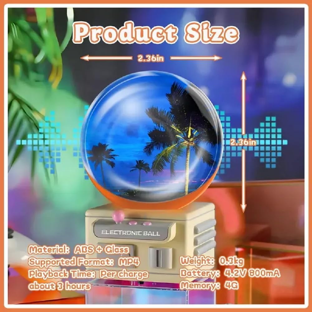 3D Ultraschall Kristallkugel 7cm - Digitale Fotokugel Mit Video Display 4GB