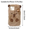 thumbnail image 3 of iPhone Capybara Fuzzy Case Plush Soft and Lightweight Protective and Fashionable with Keychain, 3 of 8