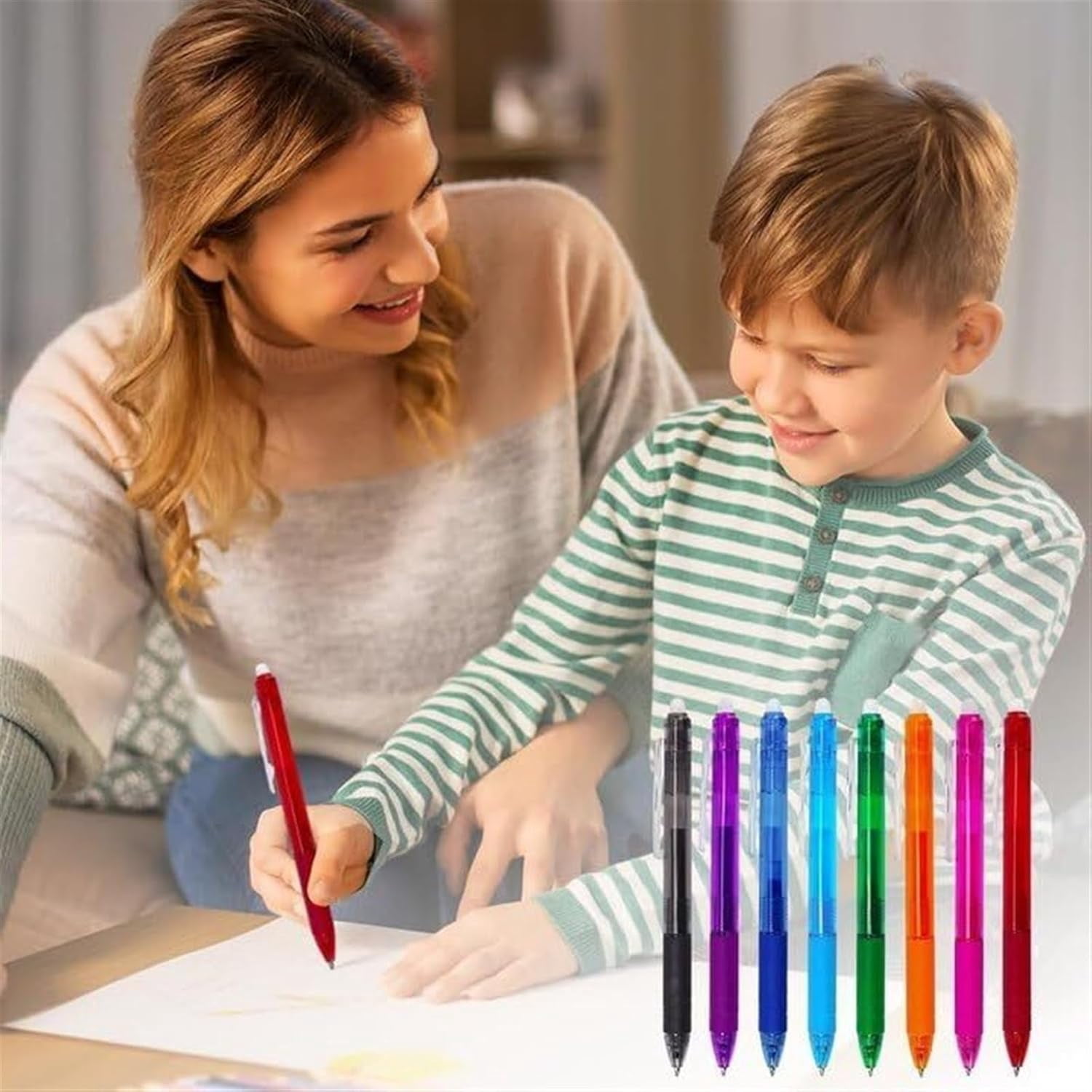 Multi-color Erasable Gel Pens 12 PCS, Retractable Rollerball Pens, Erasable Colored Pen, Write, Erase, And Rewrite with Ease, For Drawing Writing Planner (1)