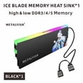 thumbnail image 1 of DRAM Heatsink 5V-3PIN ARGB DDR3 DDR4 DDR5 Aluminum Memory Module Cooling Vest With Thermal Pad for Desktop Computer PC Black 1 PCS, 1 of 6