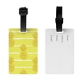thumbnail image 2 of Luggage Tags for Suitcases, Gold Pineapple Leather Bag Luggage Tags ID Label Tags Privacy Protection Travel Bag Labels, 2 of 6