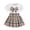 White, variant on Toddler Girl's 2 Piece Outfit Bow Front Short Sleeve Tee and Plaid Pleated Skirt Set Summer Sweet Stylish Set(White,4-5 Years)