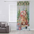 thumbnail image 3 of Christmas Semi Sheer Curtains Drapes for Living Room,Bedroom,French Doors Window 45 Inches Long,Winter Xmas Tree Gingerbread Dogs Red Truck Grey Rod Pocket Chiffon Curtain Voile Drapery Panel, 3 of 6