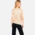 thumbnail image 5 of Women's Sequin V-Neck Top with Cap Sleeves and Relaxed Fit - Medium, Gold, 5 of 7