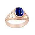 thumbnail image 2 of AFFY Celtic Lady's Simulated Blue Sapphire Ring In 14K Rose Gold Plated 925 Sterling Silver Jewelry for Ladies, Ring Size 10.5, 2 of 4
