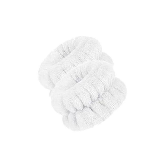 White Color for Yoga Running Spilling Down Your Arms Prevent Liquid from Spa Wrist Washband Face Wash Wristbands Microfiber Absorbent for Washing Face WHITE