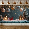 thumbnail image 3 of Snowflake Lighted Christmas Banner Christmas Tree Design Holiday Banner Reindeer Pattern Snow Scene Festive Banner for Christmas Decoration Holiday Party Home Decor, 3 of 9