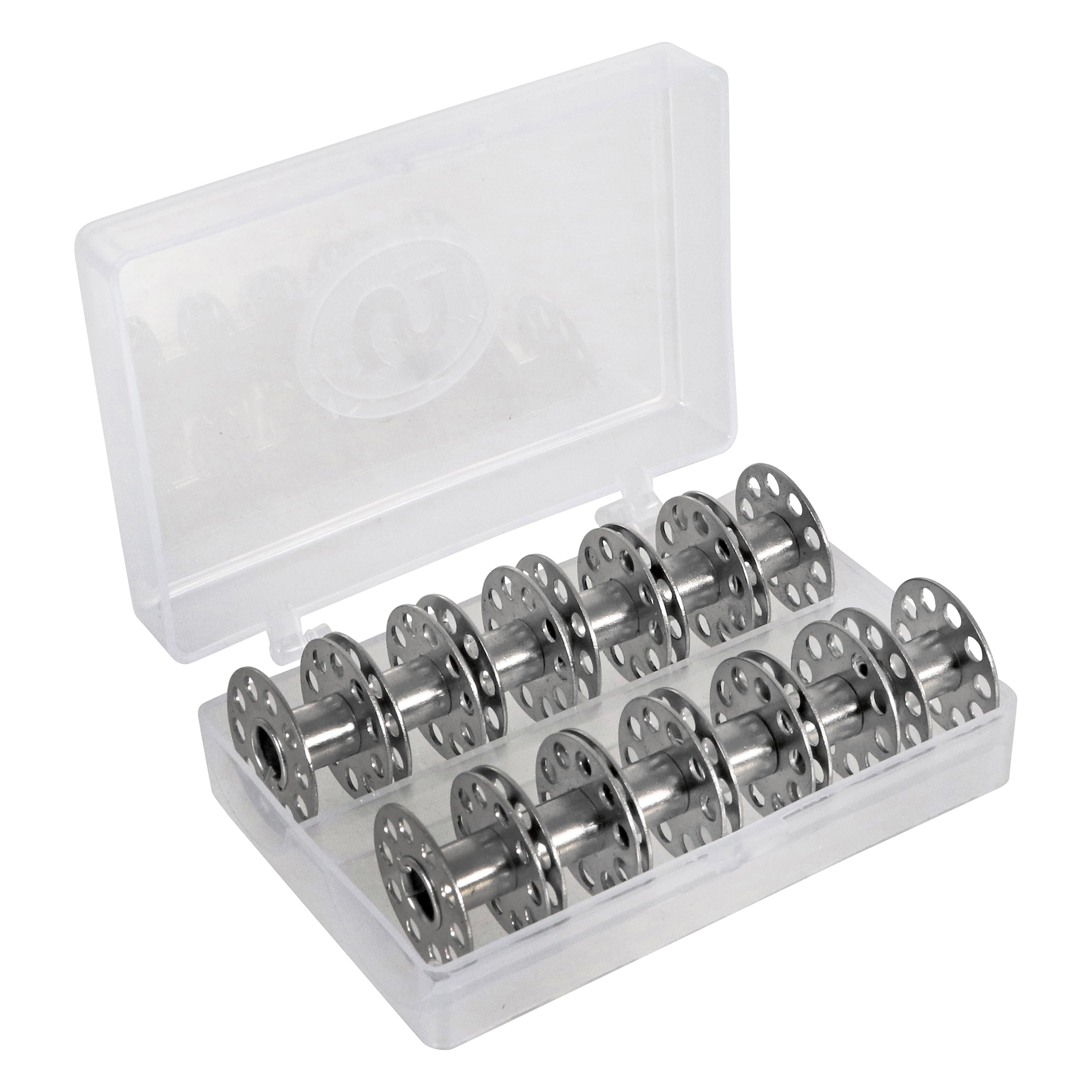 (2 pack) SINGER Class 15 Metal Bobbins in Plastic Storage Case, 12 Count