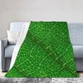 thumbnail image 2 of Green Leaf Blanket Flannel Plant Throw Blankets Soft Plush Giant Leaf Blanket Leaves Design for Bed Couch and Sofa Leaf Blanket Leaf Design Accent for Plant Lovers (green07, 60" x 80"), 2 of 6
