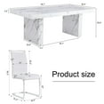 thumbnail image 4 of 79" Modern Marble Dining Room Table Sets for 6,7 Piece Kitchen Dining Table and Chairs Set- Gather in Style and Comfort, 4 of 10