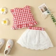 thumbnail image 7 of Uxgjfwu Girls Skirt Suit Top Gauze Skirt Set Sleeveless Top and Skirt Set Girls Summer Two-piece Set, Sizes 3M-3T,Red, 7 of 7