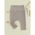 thumbnail image 3 of Musuos Baby Boys Girls Basic Long Pants 0-18 Months Solid Color Elastic High Waist Bottoms Casual Trousers for Newborn Infant, 3 of 10