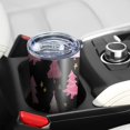 thumbnail image 5 of 20oz Tumblers Black and Pink Christmas Tree Pattern Stainless Steel Vacuum Insulated Double Wall Travel Tumbler Cups Mug with Lid and Straw,Cleaning Brush for Cold & Hot Drinks, 5 of 7
