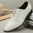 thumbnail image 2 of Heiheiup Men's Spring And Summer Korean Edition Solid Color Pointed Lace Up Business Leather Shoes, 2 of 5