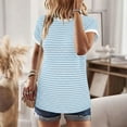 thumbnail image 5 of Olyvenn Summer Tops for Women Waffle Knit Tunic T-Shirts Cap Sleeve Knit Pullover Tank Top Fashion Clothing Blue XXL, 5 of 7