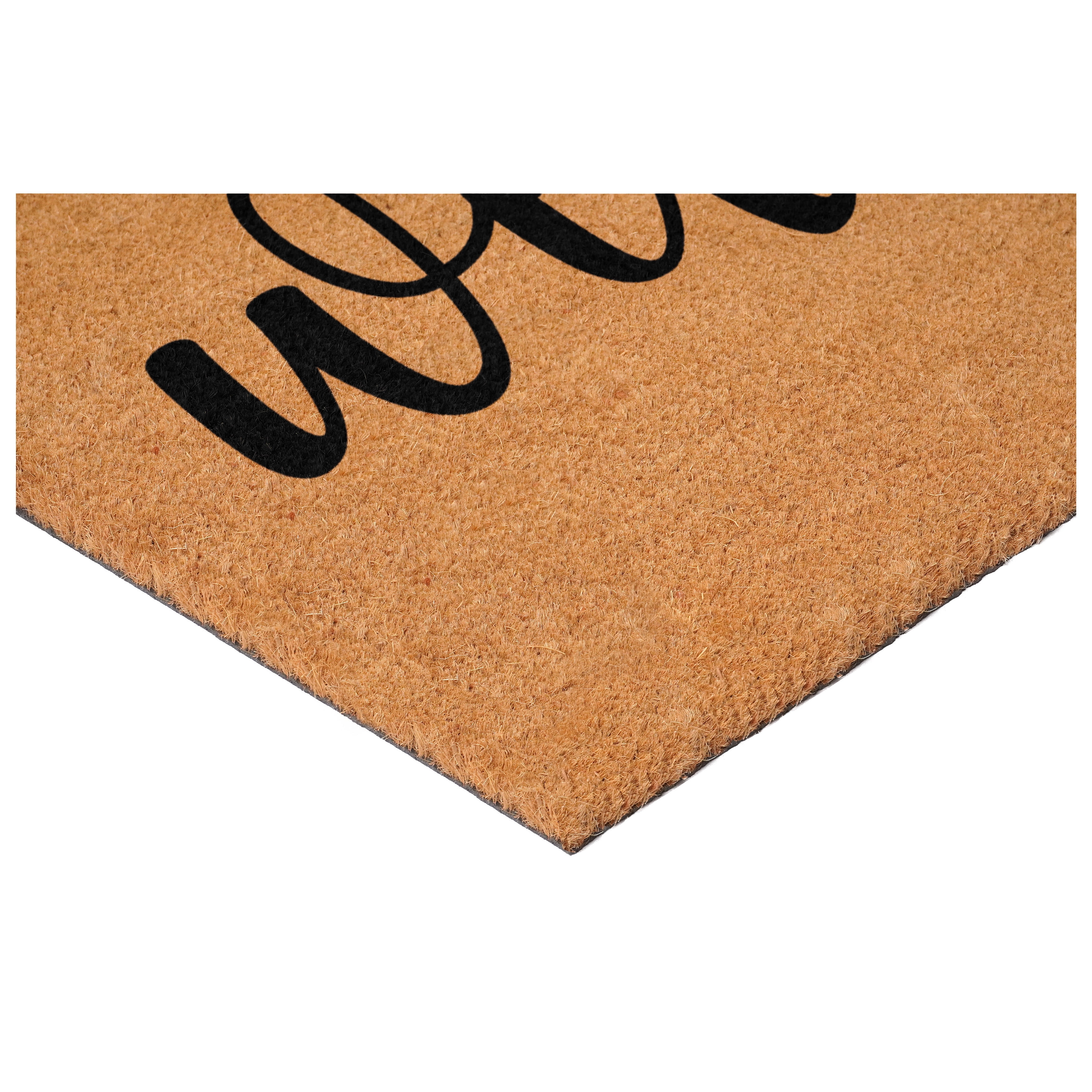 Black Welcome Bow Doormat, 17" x 29"
