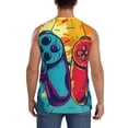 thumbnail image 4 of Lsque Gaming Print Men's Cotton Blend Sleeveless Muscle Shirts (S-3XL)- Moisture Wicking, Odor Protection, UPF 30+,Medium, 4 of 8