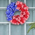 thumbnail image 3 of Independence Day Wreath, Flower Wreath Front Door Independence Day Decoration Flag Wreath Decoration Hanging On Home Walls Flower Wreath Porch Holiday Decoration Supplies, 3 of 7